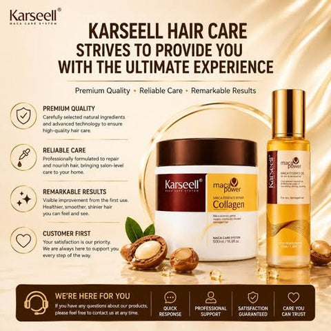 Karseell Hair Mask Collagen Treatment Cream – Argan Oil & Maca Essence, 16.9 OZ 500ml