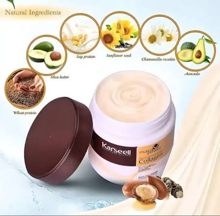 Karseell Hair Mask Collagen Treatment Cream – Argan Oil & Maca Essence, 16.9 OZ 500ml
