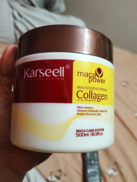 Karseell Hair Mask Collagen Treatment Cream – Argan Oil & Maca Essence, 16.9 OZ 500ml