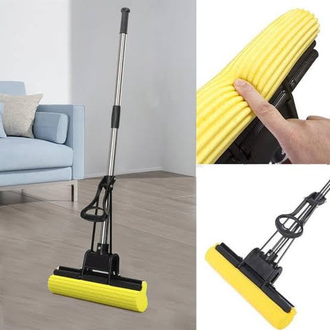 Super Absorbent PVA House Cleaner Double Roller Sponge Mop For Office Home Kitchen